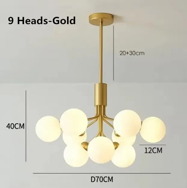 Modern Designer Minimalist Glass Ball Pendant Lamp Living Room Restaurant Bedroom Kitchen Hotel LED Chandelier Home Decor Lights