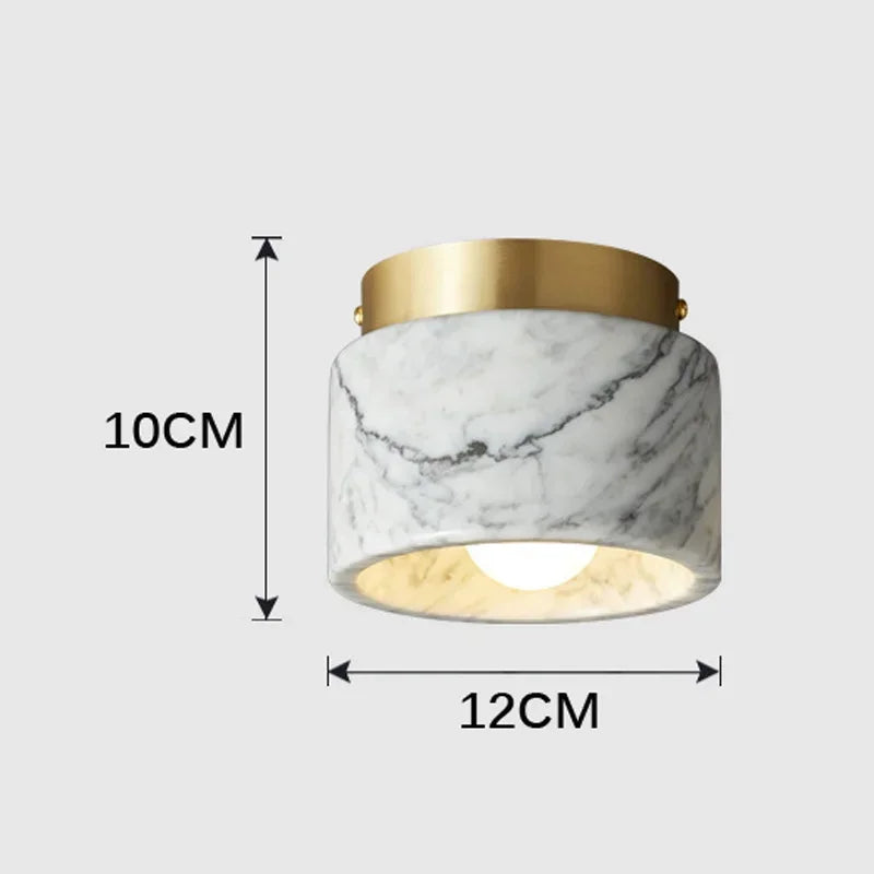 Nordic Walnut Stone Ceiling Lamp  Travertine Bedroom Corridor Downlight E27 G9 Hallway Aisle Decoration Light Fixtures
