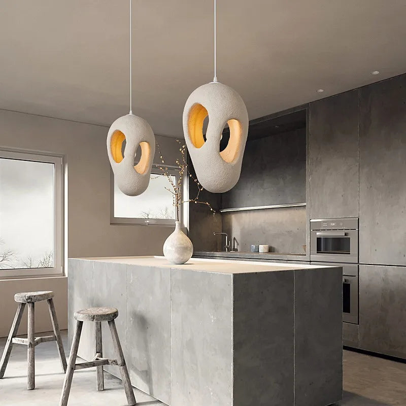 Wabi Sabi Porous Pendant Light – Contemporary Organic Hanging Lamp