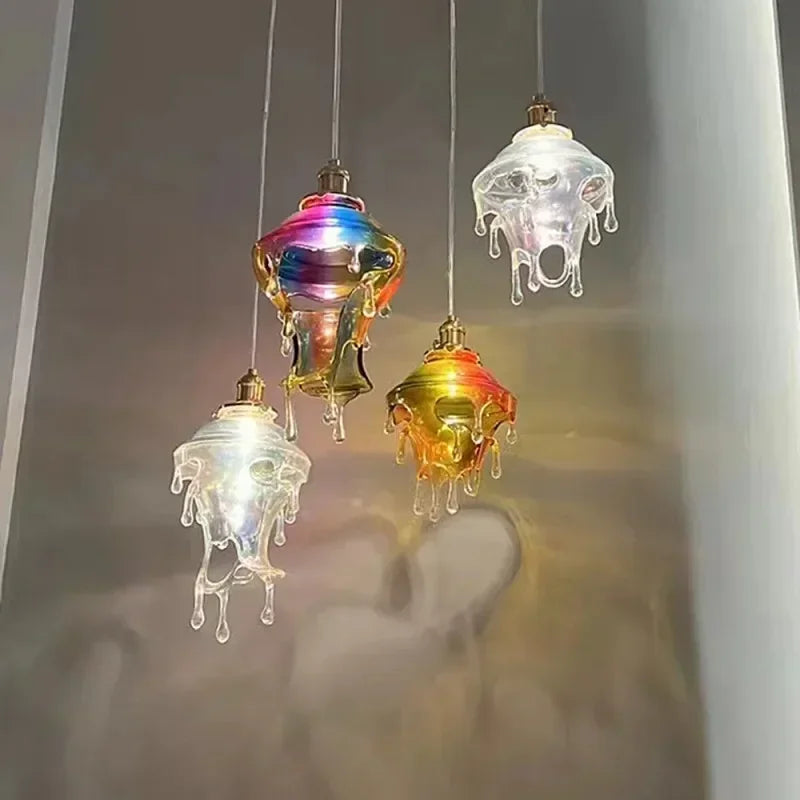 Modern Creative Melting Candle Droplets LED Pendant Lamp Living Room Restaurant Bar Bedroom Designer Chandelier Art Decor Light