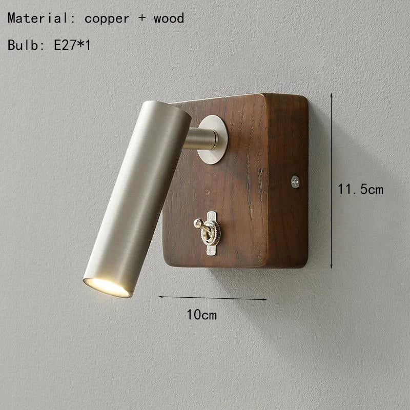 Modern Wood & Brass Wall Light – Adjustable Reading Sconce