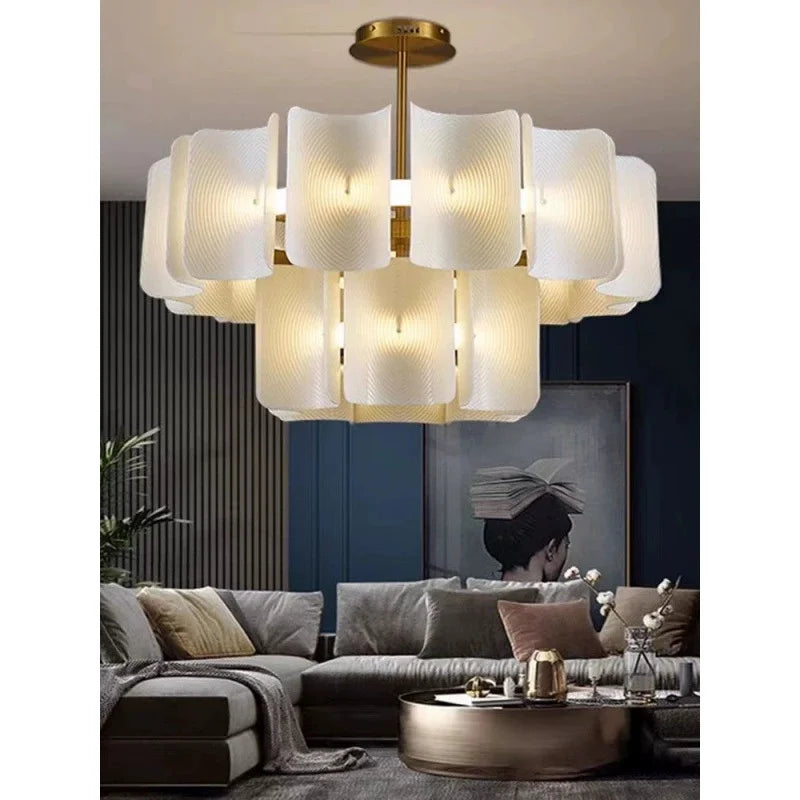 French Luxury New Acrylic LED Pendant Lamp Restaurant Living Room Bedroom Kitchen Hotel Designer Chandelier Home Decor Lighting