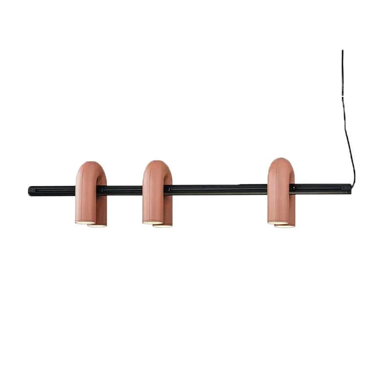 Modern Sculptural Chandelier – Black Pipe LED Ceiling Light