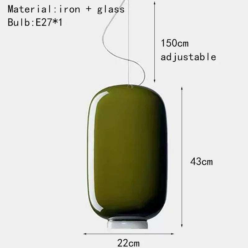 Italian Color Glass Pendant Light – Modern Designer LED Hanging Lamp