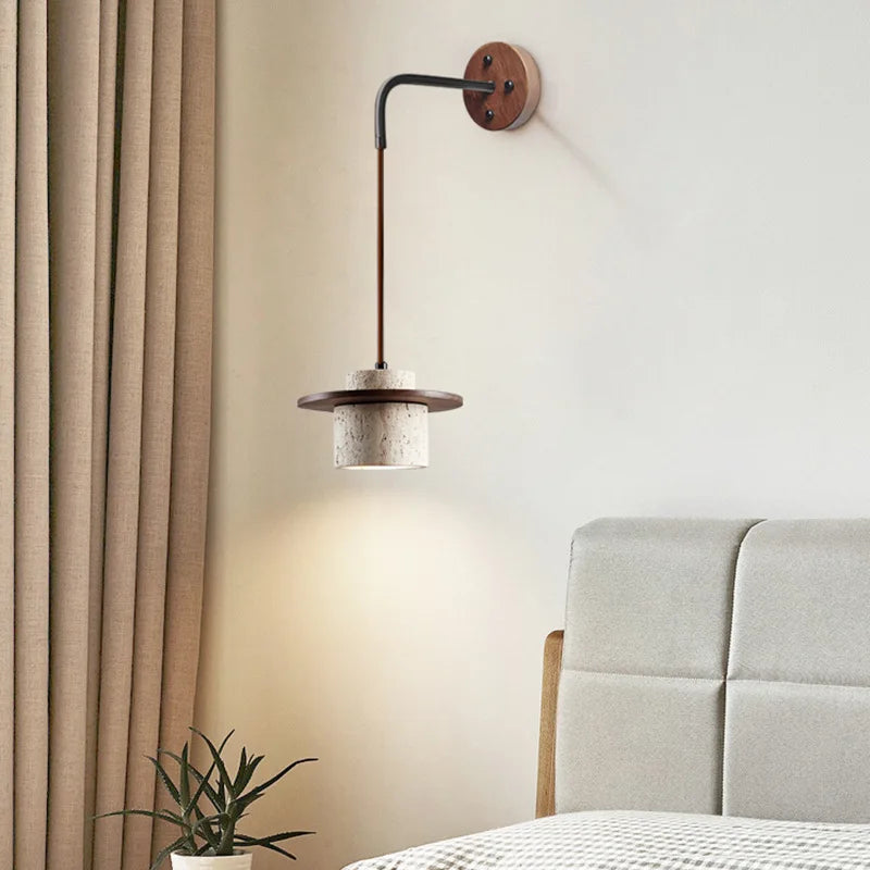 Wabi-sabi bedroom bedside wall lamp designer creative atmosphere retro dining room study living room wall hanging lights