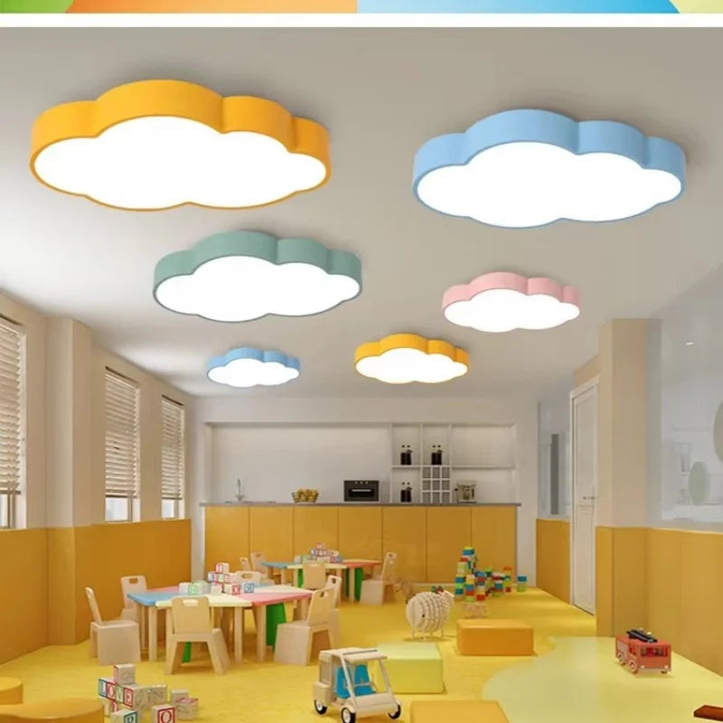 Italy Designer Cartoon Cloud Pendant Lamp Kindergarten Classroom Corridor Dance Room Chandelier Girls Boy Bedroom Decor Lighting