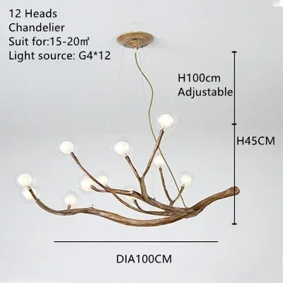 Modern Minimalist Tree Branch LED Chandelier Hotel Lobby Coffee Shop Clothing Store Restaurant Pendant Lamp Art Decor Lighting