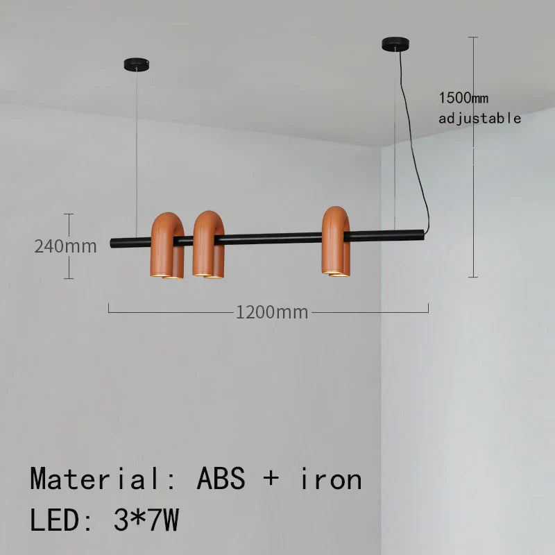 Modern Sculptural Chandelier – Black Pipe LED Ceiling Light