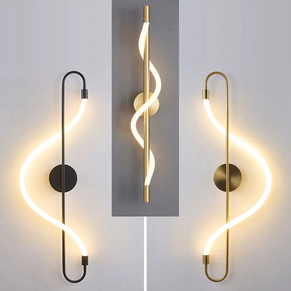 Modern Music Note LED Wall Lamp – Artistic S Shape Wall Light Fixture