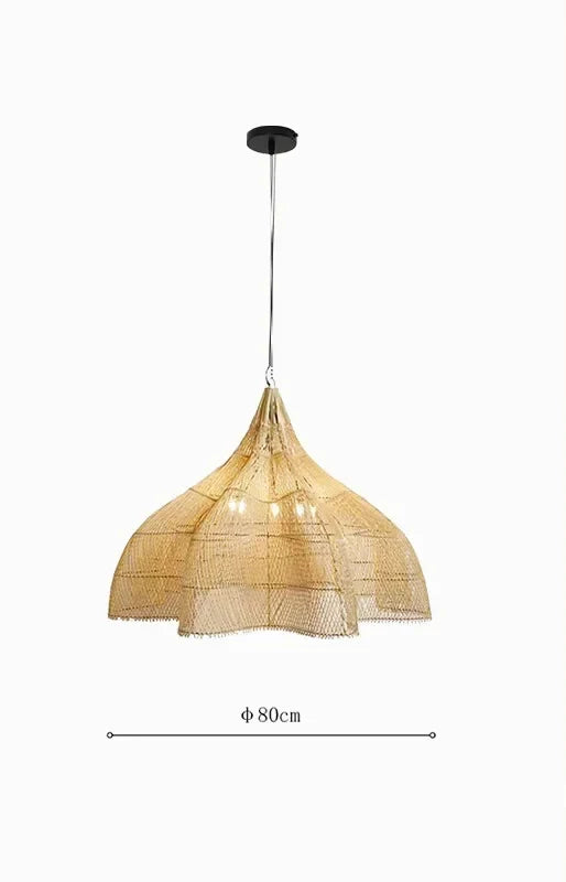 Handwoven Rattan Pendant Light – Wabi Sabi Bamboo Hanging Lamp