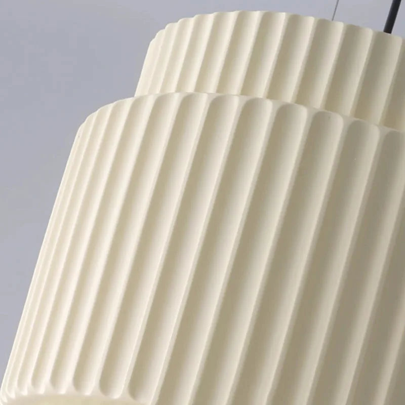 Modern Ribbed Pendant Light – Textured Resin Ceiling Lamp