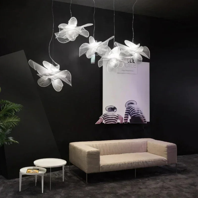 Creative Acrylic Flower designer Chandelier Living Room Restaurant Coffee Table Bar LED Pendant Lamps Indoor Lighting Decoration