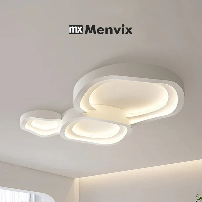 Menvix Modern LED Ceiling Lights Chandelier Round White Lamps Home Art Lighting Fixtures for Bedroom Study Dining Room Kitchen