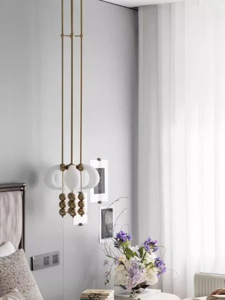 Modern Glass & Brass Pendant Light – Sculptural Orb Hanging Lamp