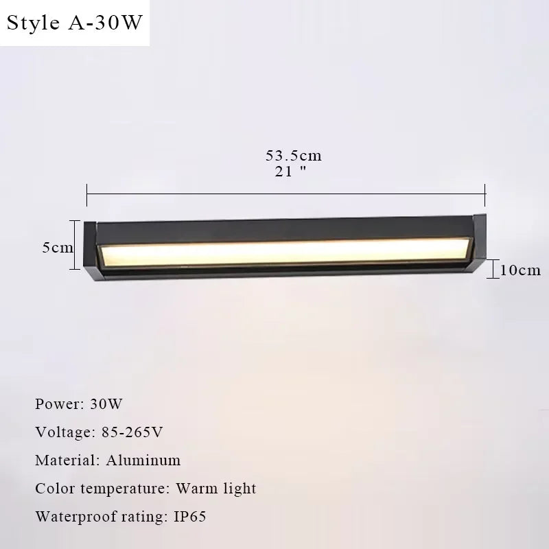 Outdoor Waterproof Wall Lamp Minimalist Style Patio Garden Wall Light Sign Plate Front Door Lights