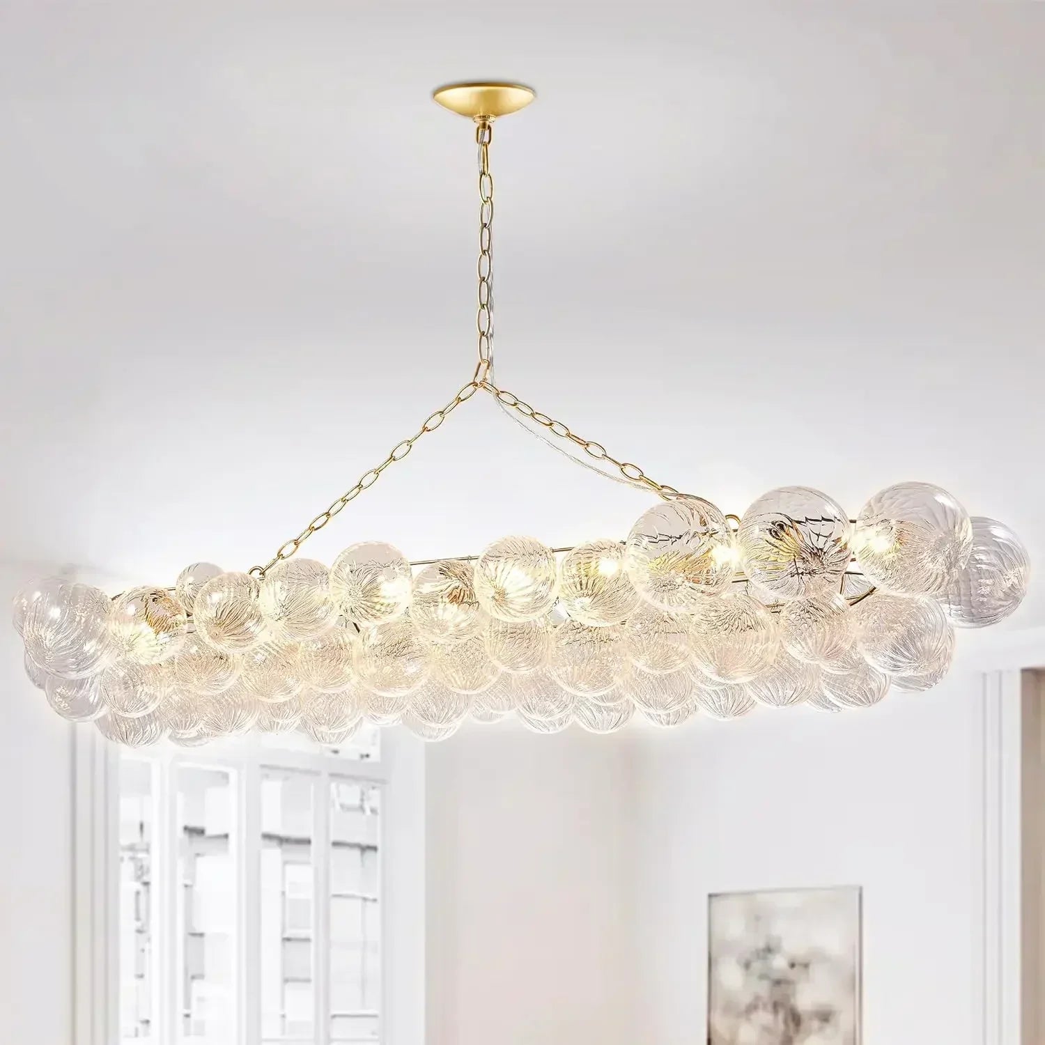 Modern French Creative Glass Chandelier Living Room Restaurant Bedroom Villa Kitchen Luxury LED Pendant Lamp Art Decor Lighting