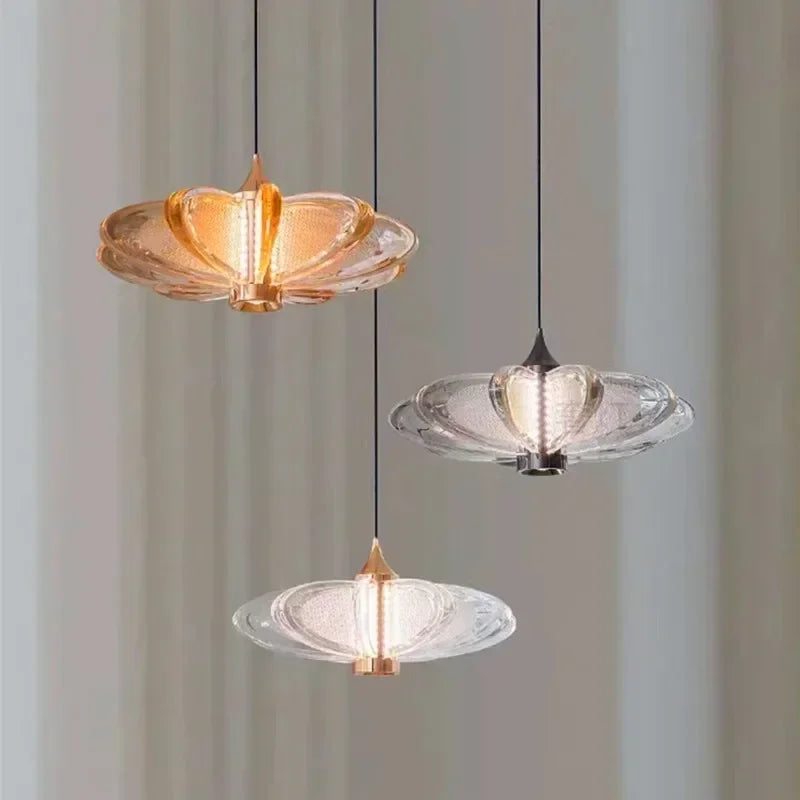 Modern Petal Crystal Chandelier LED – Artistic Minimalist Ceiling Light for Dining Room & Bar