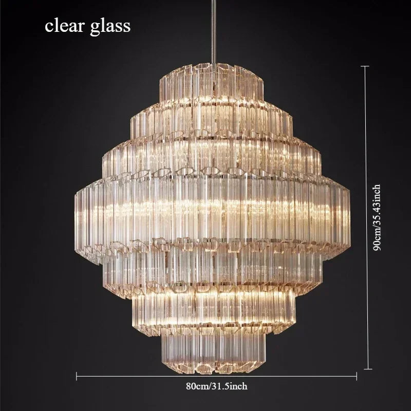 Modern Living Room Luxury Glass Crystal Pendant Lamp Bedroom Restaurant Hotel Villa Designer Hig-hend Chandelier Decor Lighting
