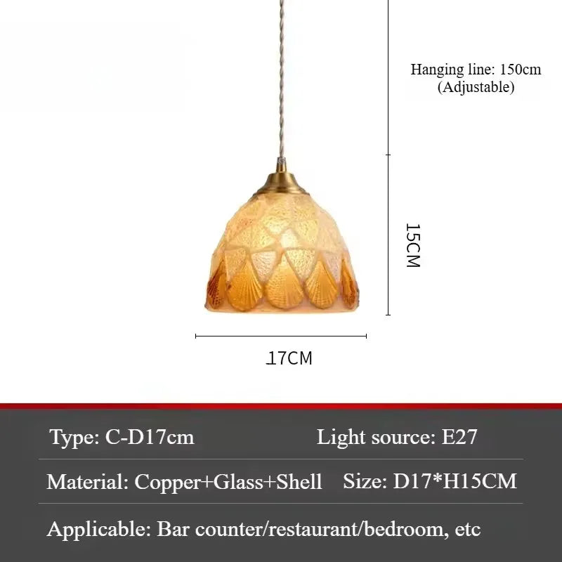 Scandinavian Mosaic Shell Pendant Light – Colorful Mediterranean Hanging Lamp