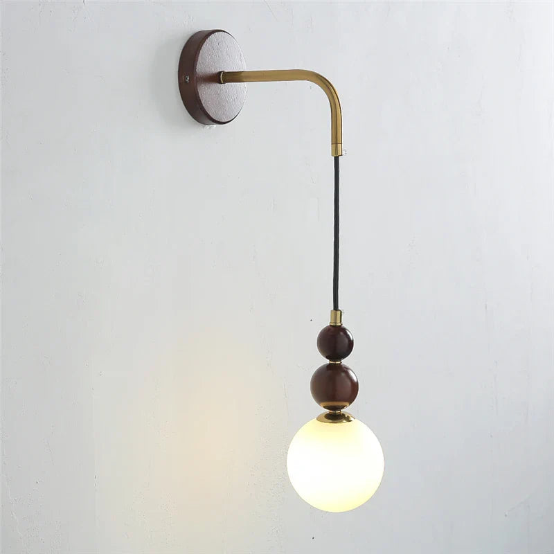 Wooden Glass Iron Art Wall Lamps Nordic Living Room Bedhead Corridor Balcony Decoration Lighting Fixtures Equipped with G9 Bulbs