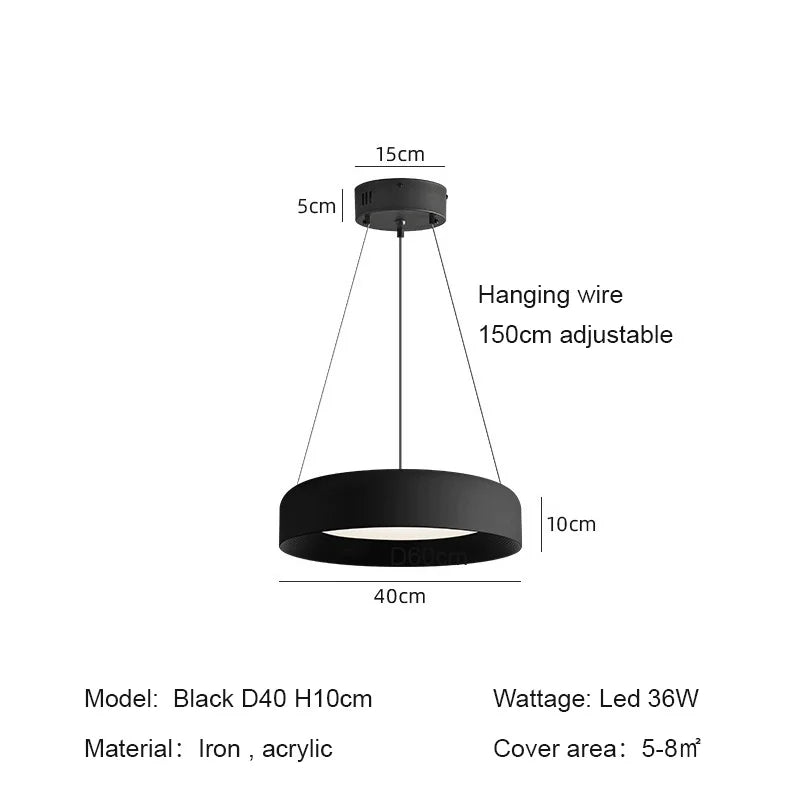 Modern LED Ring Pendant Light – Minimalist Circular Ceiling Lamp