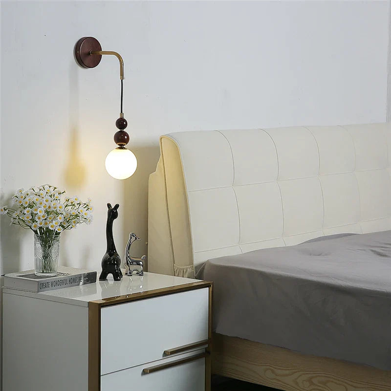 Wooden Glass Iron Art Wall Lamps Nordic Living Room Bedhead Corridor Balcony Decoration Lighting Fixtures Equipped with G9 Bulbs