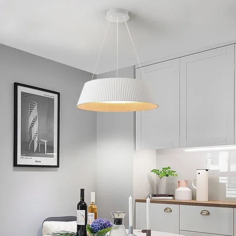 Modern Wood Grain LED Ceiling Light – Nordic Flush Mount Lamp for Bedroom & Dining Room