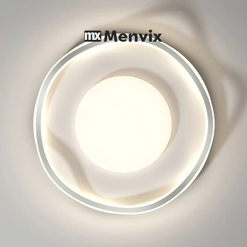 Modern Wave LED Ceiling Light – Dimmable Minimalist Flush Mount Lamp