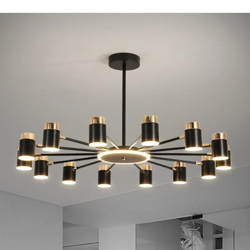Nordic Creative Rotating LED Chandelier Living Room Restaurant Bedroom Kitchen Hotel 3 Dimmable Chandelier Indoor Lighting Decor