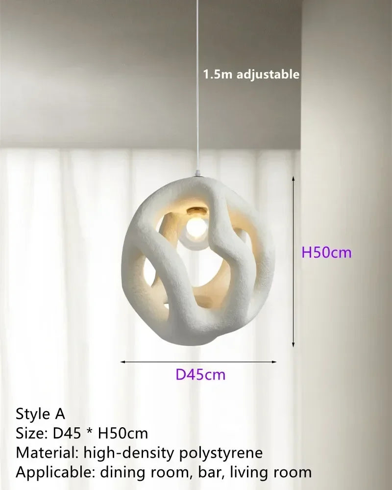 Modern Wabi Sabi Pendant Light – Handmade Nordic Loft Hanging Lamp