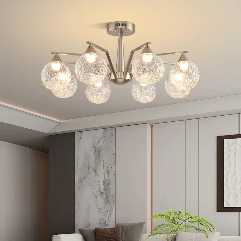 French Medieval Creative Retro Glass Pendant Lamp Living Room Bedroom Restaurant Kitchen LED Chandelier Indoor Decor Lighting