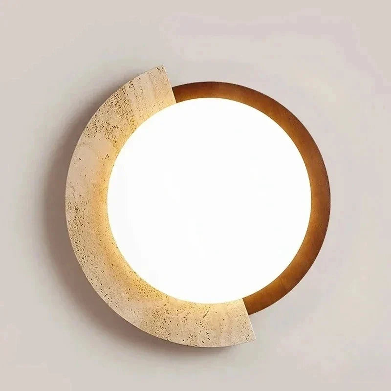 Handcrafted Natural Stone LED Wall Light Japanese Wabi Sabi Style For Homestay Corridor Bedroom living room Ceiling Fixture