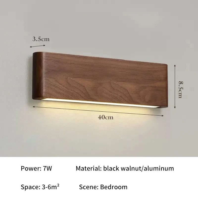 Wood LED Wall lamp Bedroom Modern sconces for Bedside Wooden Indoor Lighting Home Decor for Living Room Study Room Stairs