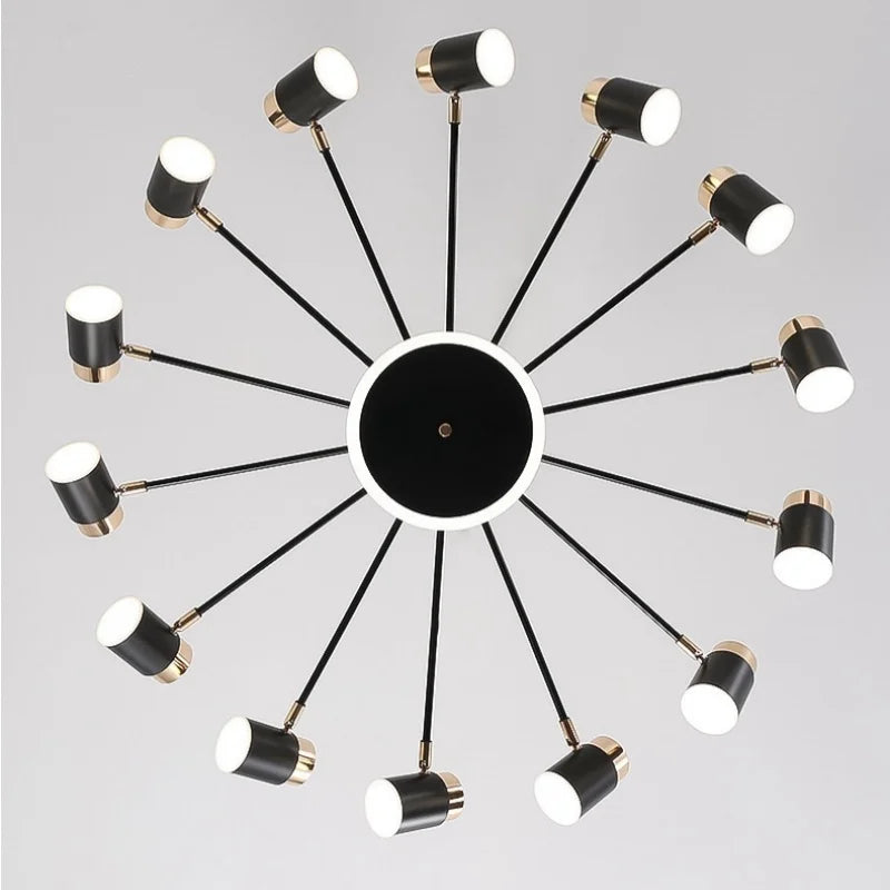 Nordic Creative Rotating LED Chandelier Living Room Restaurant Bedroom Kitchen Hotel 3 Dimmable Chandelier Indoor Lighting Decor
