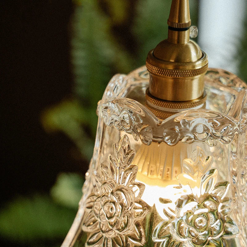 3 Styles Nordic Flower Glass Pendant Lights Bedroom Restaurant Dinning Room Pendant Lamp Vintage Glass Decoration Wall Sconces L