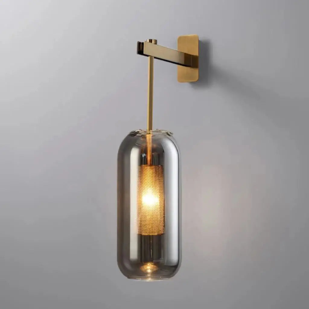 Modern wall sconce light fixture glass bedside hotel bathroom background lamp corridor luminaire home decoration lighting gold