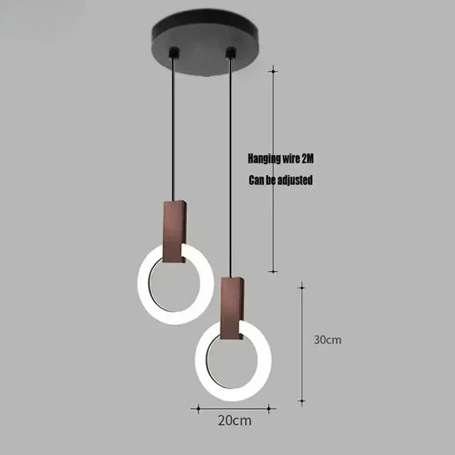 Nordic Simple LED Glass Pendant Lights Living Room Staircase Ring Creative Restaurant Bedroom Study Chandelier Home Decor Lamps