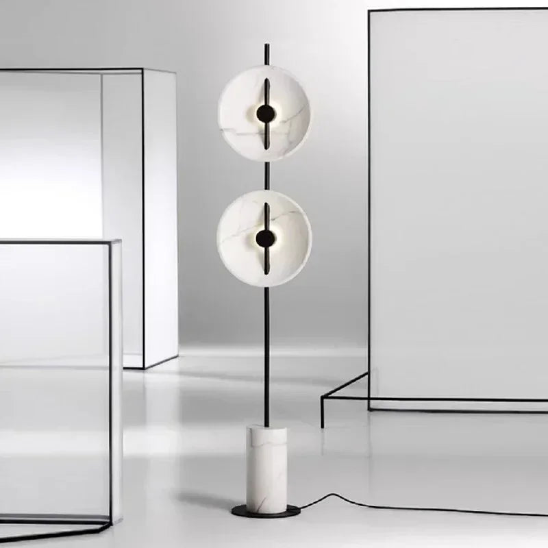 Nordic LED Floor Lamp Natural Marble Minimalist Floor Lamp Suitable for Living Room and Dining Room Decoration Lighting Fixtures