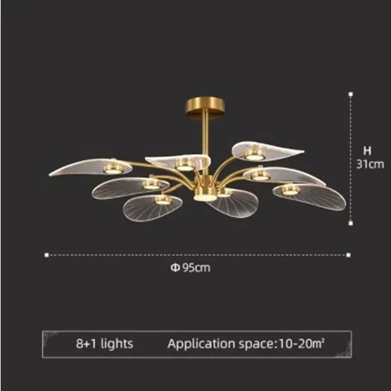 New Creative Petal Acrylic Chandelier Bedroom Children's Room Living Room Restaurant Designer Pendant Lamp Home Decor Lighting