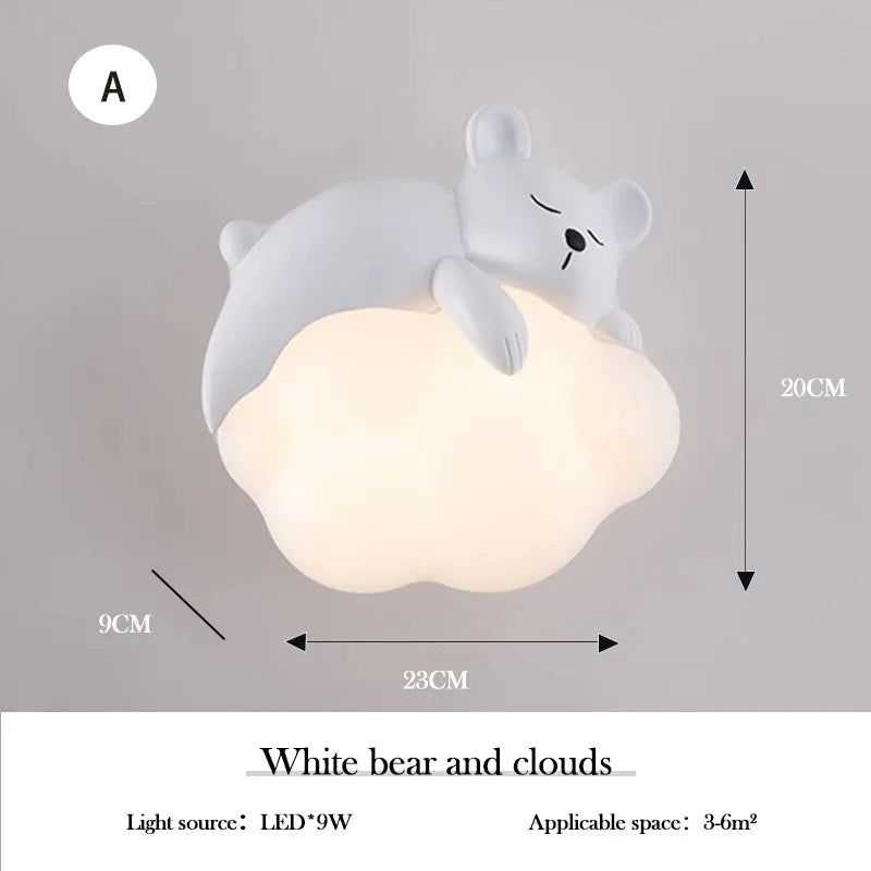 Cute Bunny Cloud Wall Lamp – Kids Bedroom Night Light