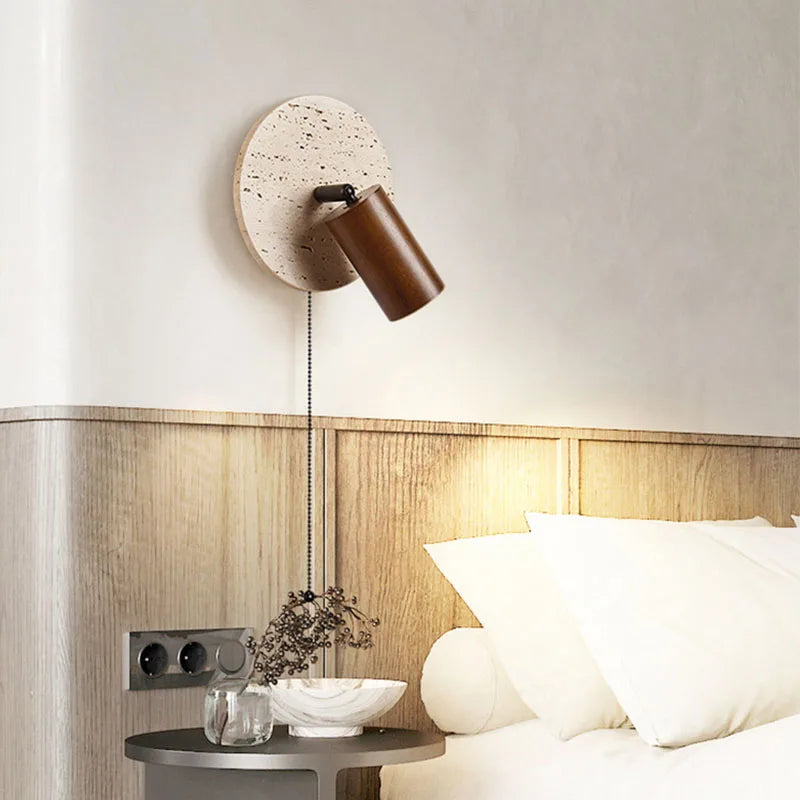 Huangdong stone bedroom wall lamp retro in the ancient style study wall can be rotated wall lamp surprise silent wind residentia