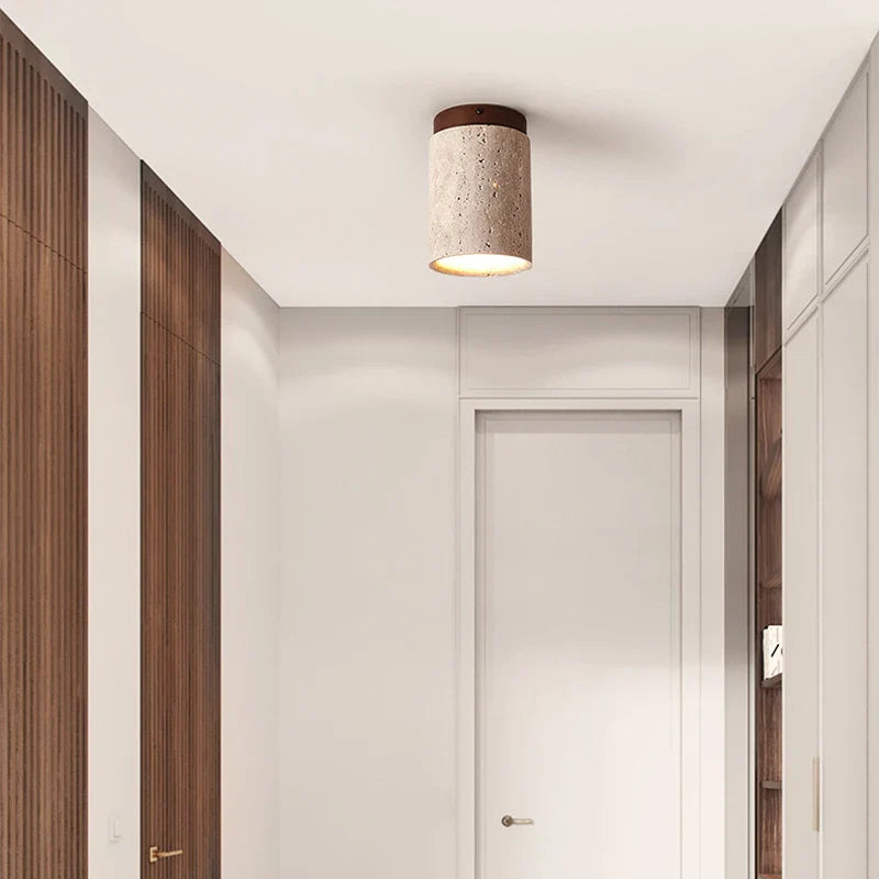Japanese Wabi-sabi Porch Balcony Ceiling Lamp Northern Europe Yellow Cave Stone Ceiling Light Hallway Corridor Decor Ceiling Lig