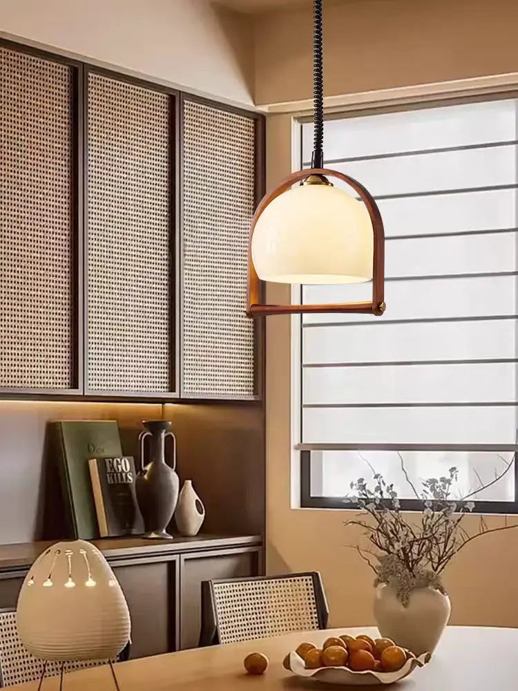 Modern Orange Glass Pendant Light – Retro Hanging Ceiling Lamp