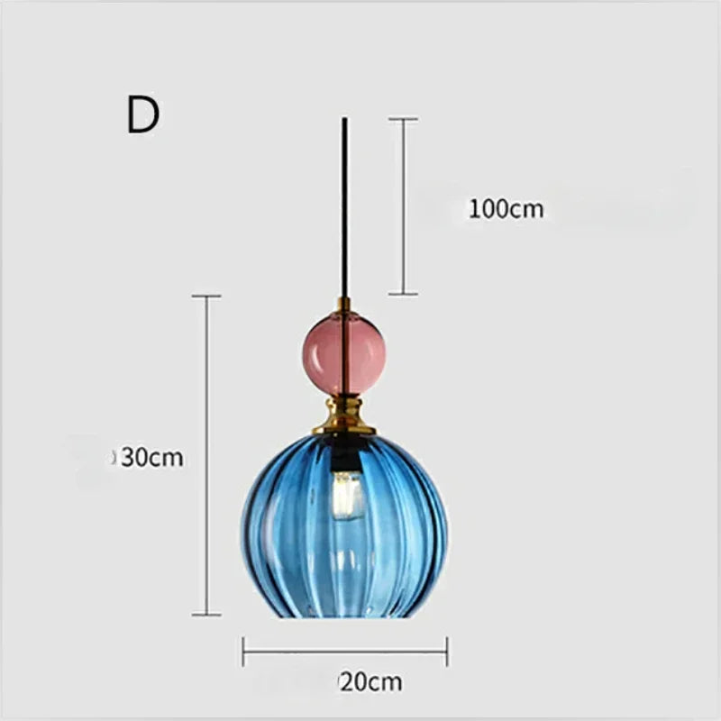 Danish Colorful Glass Pendant Light – Modern Decorative Hanging Lamp
