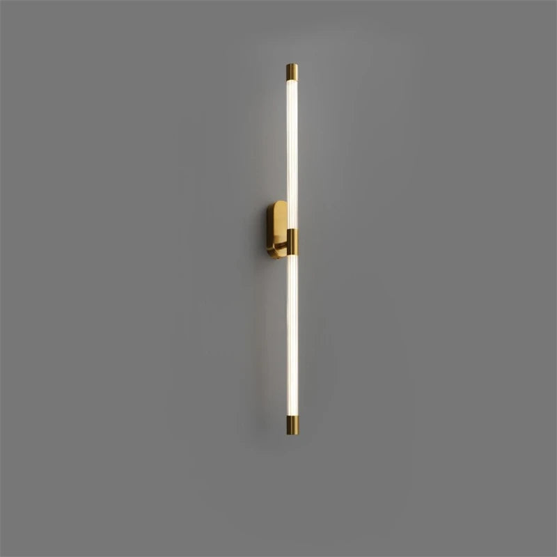 Modern Copper Wall Lamps Luxury Gold Geometric Lines Wall Lights Bedroom Bedside Lamp Living Room Background Wall Decor Lighting