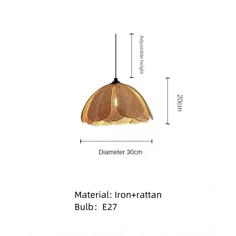 Modern Rattan Pendant Light Set – 3 & Single Hanging Ceiling Lamps