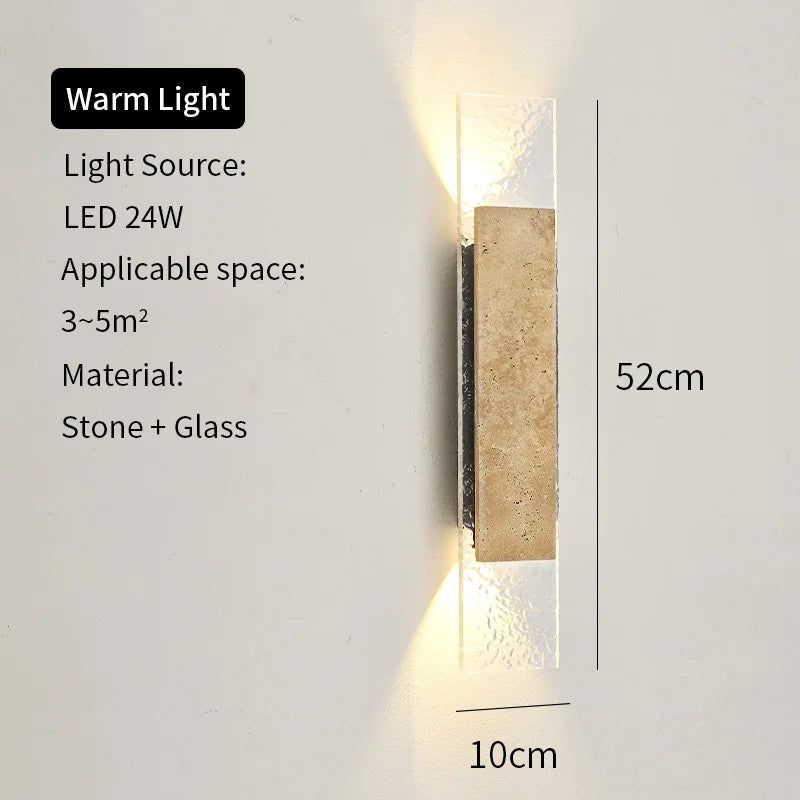 Outdoor Waterproof Wall Lamps Strip Natural stone Wall Lights 18W LED  Porch Wall Sconces  Bedroom Exterior Lighting Fixtures