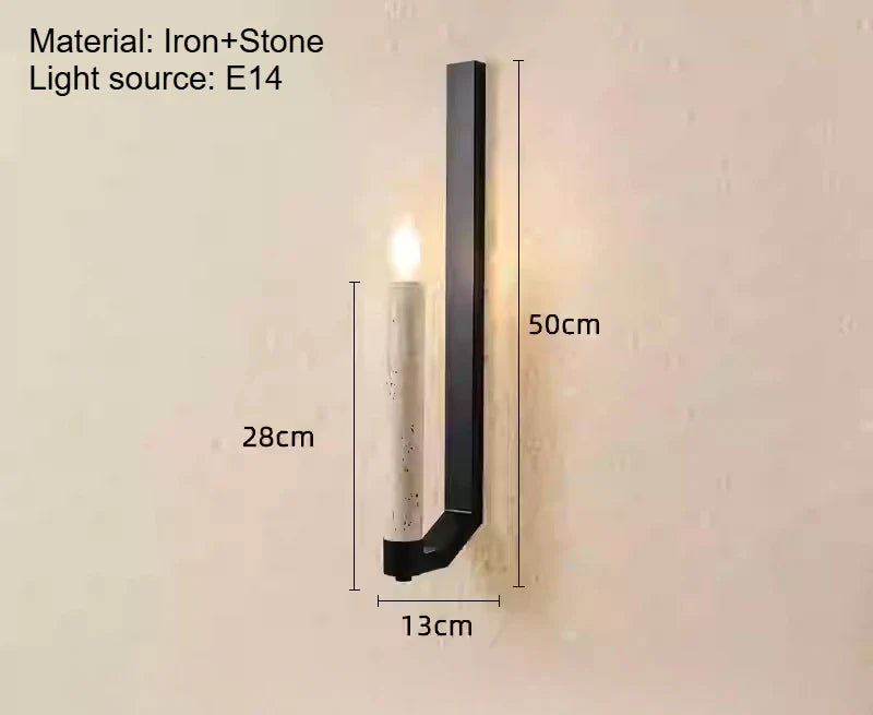 Modern Stone Candle Wall Light – Minimalist LED Wall Sconce