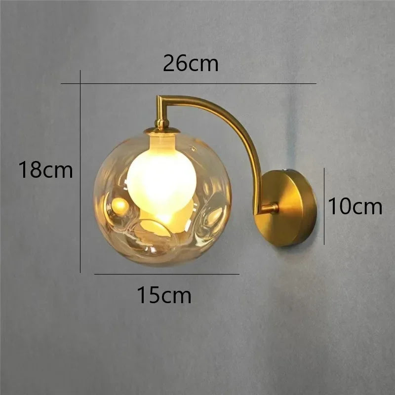 Modern Led Wall Lamps G9 Glass Ball Wall Light LED Minimalist Living Bedroom Bedside Sconce Dining Kitchen Indoor Light Fixtures