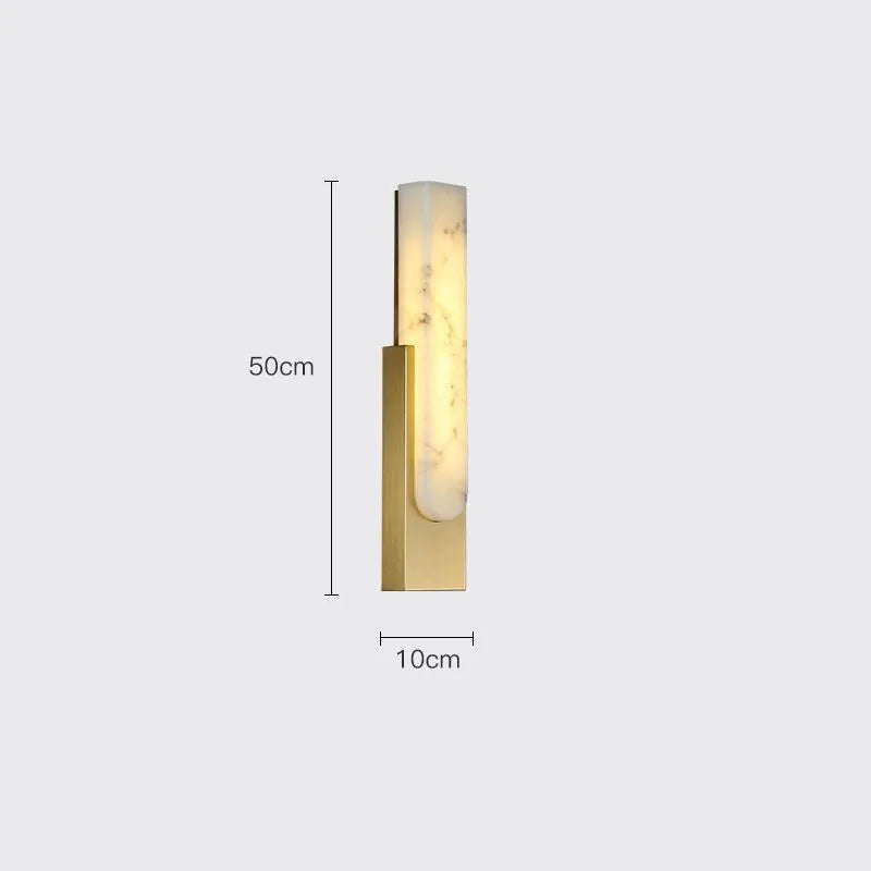 Modern Marble Effect LED Wall Light – Art Deco Vertical Sconce (Black/Gold)